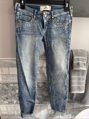 Hollister Denim Floral Print Ankle Jeans